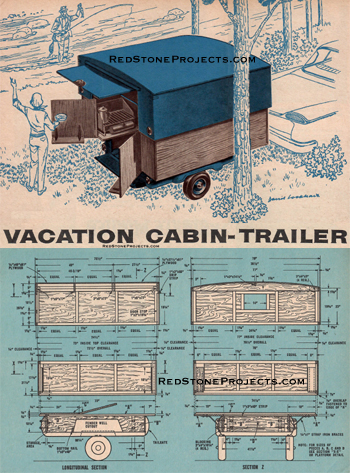 Vintage Vacation Cabin Camper Trailer plans cover.